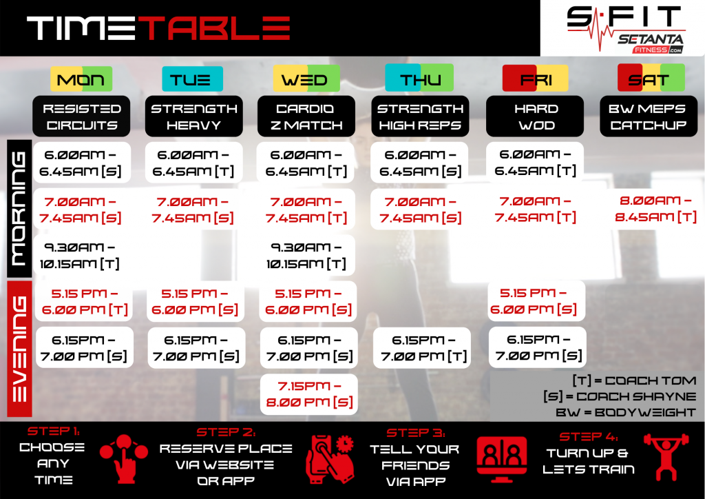 SFIT WEEKLY PLAN - Setanta Fitness