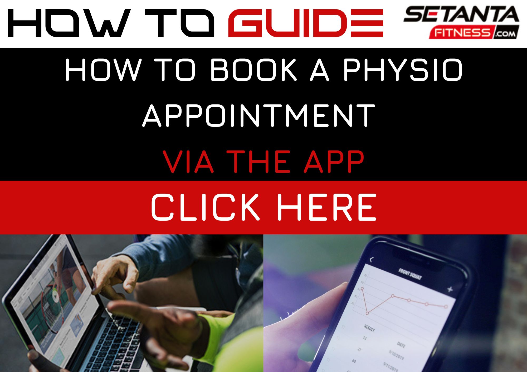 how to book physio via app main page